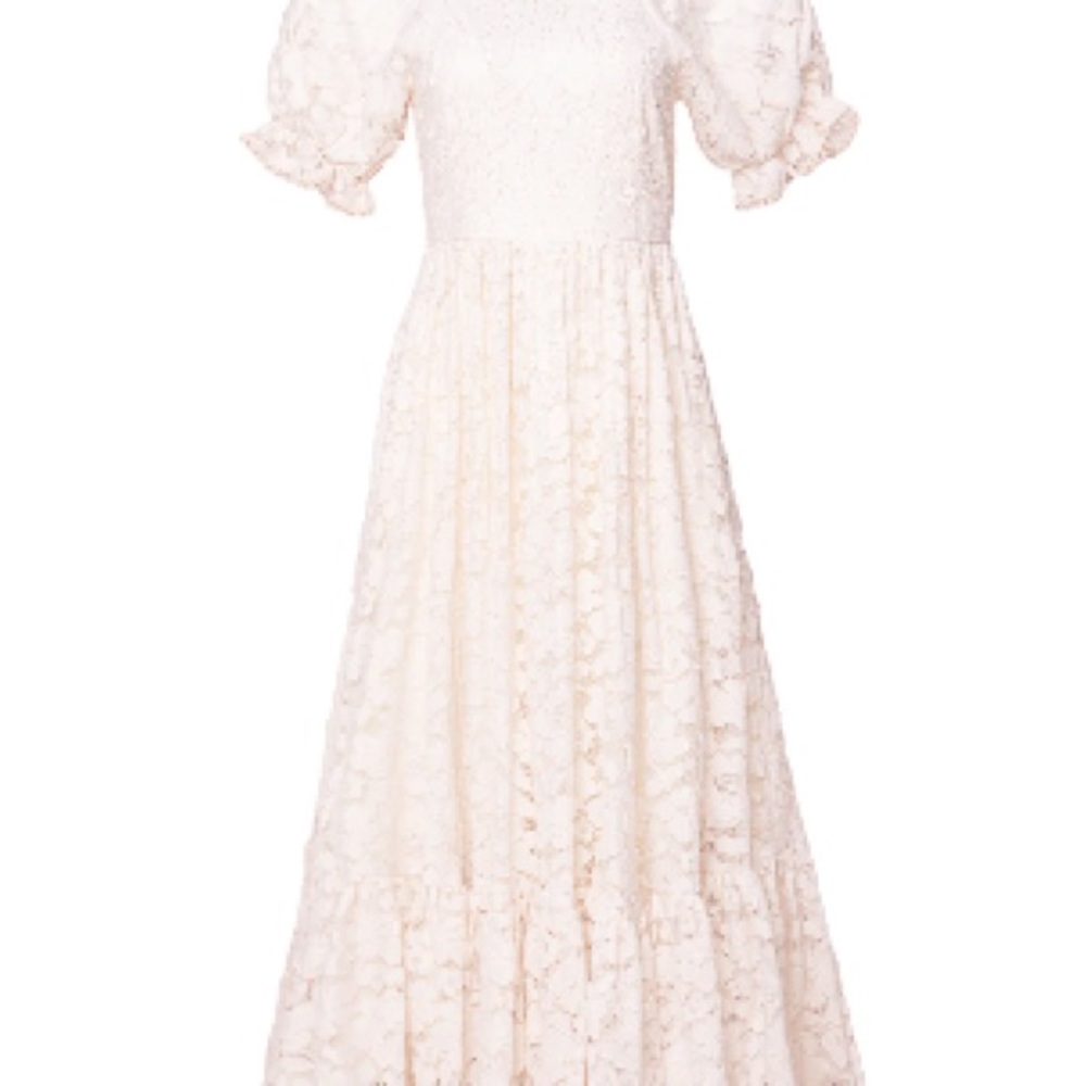 Ivy City Co Cream Tiered Ruffled Maxi Dress